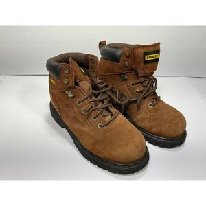 Stanley Men's Brown Suede‎ Leather Ankle Work Boots, Lace Up, Comfortable